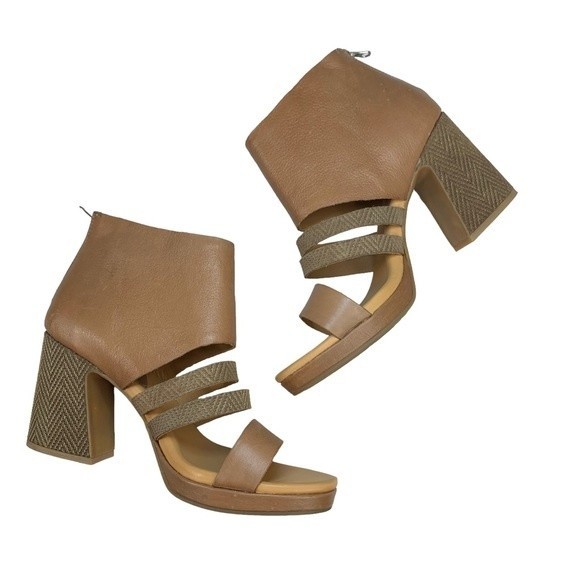 NEW Kork-Ease Hickland Taupe Leather Sandals Booties 11 Open Toe - Picture 5 of 11